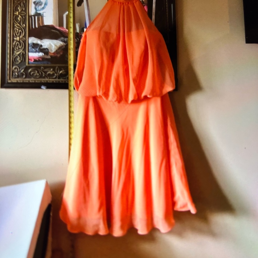 Alfred Angelo Orange Halter Dress‎ size 10